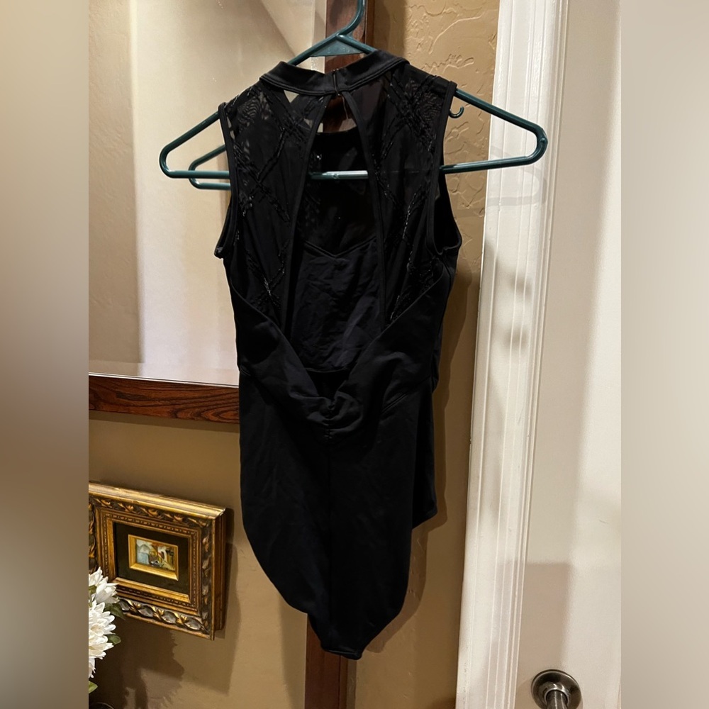 Adult Mirella Black Lace Leotard Bodysuit Small - Picture 5 of 7